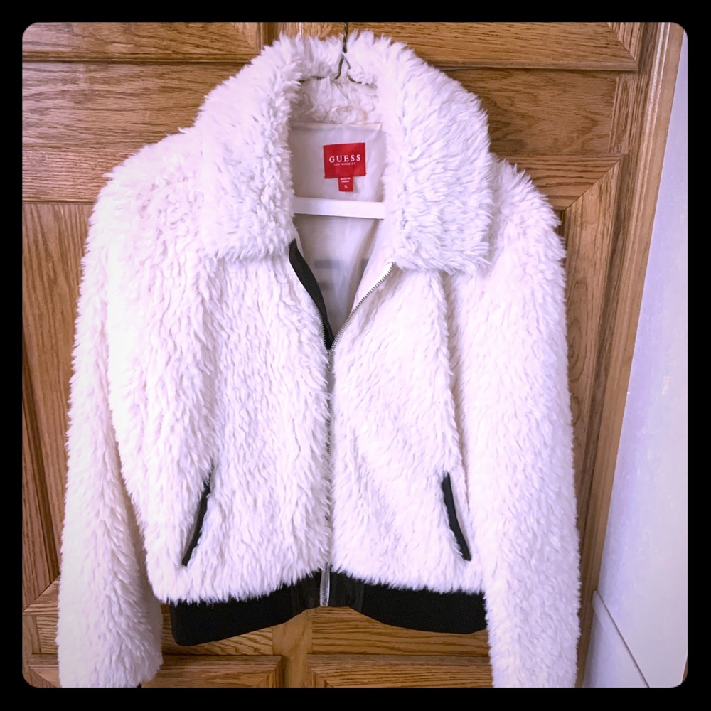 White Fur Guess Jacket